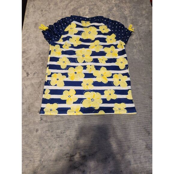 Gymboree Pocketful of Sunshine Yellow Flowers Swim Rash Guard size 8 - Picture 2 of 3